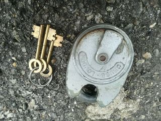 Antique Vintage CHUBB BATTLESHIP PADLOCK High Security Close Shackle Lever Lock 2