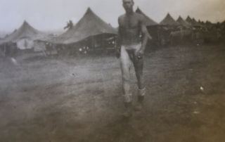 Vintage Small Photo Nude Ww2 Soldier Naked Man Marine In Boots Snapshot