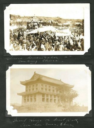 Ca.  1920s China Photo Album Protests City Views Shanghai Antique Street People