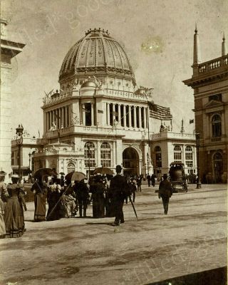 Candid Amateur Cabinet Photo A Stroll At Worlds Fair Chicago 1893 Colubian Expo