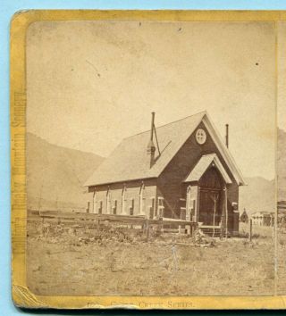 1870s Collier’s Colorado Stereoview Presbyterian Church 1874 Golden Co