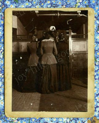 1893 Abstract Photo Back Of Ladies At An Exhibit Columbian Worlds Fair Chicago