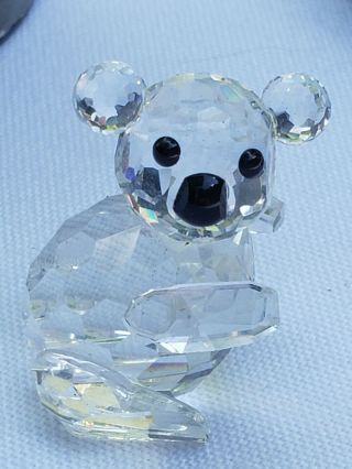 Swarovski Crystal Small Koala Bear 1.  25 " H Black Eyes Nose Facing Right 7673