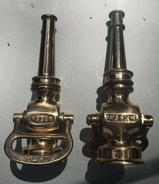Set Of 2 Polished Fire Department Nozzles By Allen