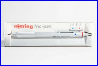 Rotring Trio - Pen Ballpoint 0.  5 Pencil Ballpoint Silver Knurled Grip Metal 80 