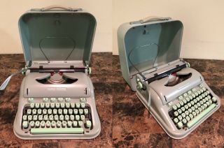 1964 Cursive HERMES 3000 Typewriter with Case and manuals 3