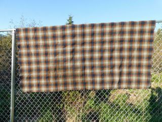 Vintage Pendleton Brown Blue Plaid Wool Blanket Usa Made 58 X 84 In Camp Picnic