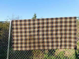 Vintage Pendleton Brown Blue Plaid Wool Blanket USA Made 58 x 84 in Camp Picnic 5