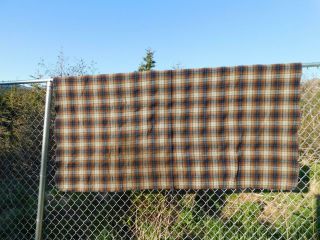 Vintage Pendleton Brown Blue Plaid Wool Blanket USA Made 58 x 84 in Camp Picnic 8