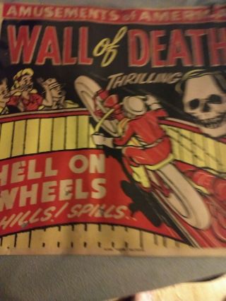 " Wall Of Death " Motorcycle Carnival Poster