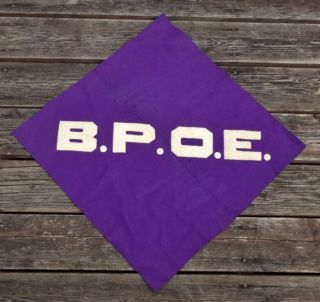 Vintage Bpoe Elks Lodge Felt Banner,  Stitched - On Letters Vintage Pennant