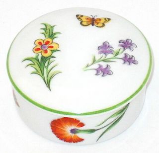 Rare Louis Comfort 1985 Chicago Tiffany Garden Limoges France Porcelain Pill Box