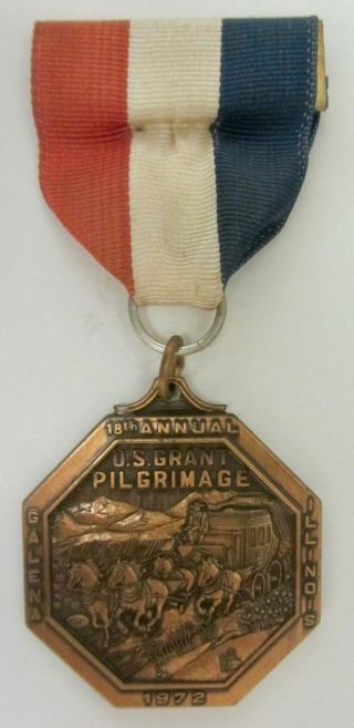 Vtg 1972 Grant Pilgrimage Galena Il Trail Medal Boy Scout Oa Bsa Pin Award Badge