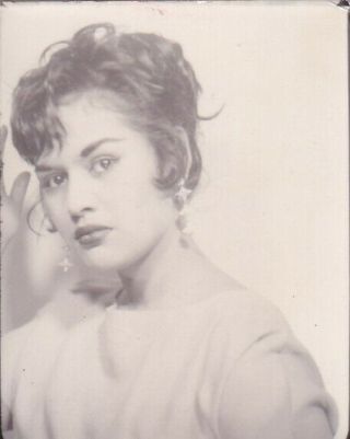 Vintage Photo Booth:,  Sexy,  Seductive Young Woman,  Posed Hand To Hair
