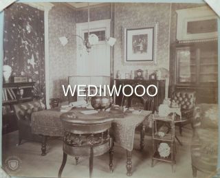 C.  1900 Albumen Photo In Yokohama - Inside David Jackson Library - Hong Kong Bank