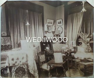 C.  1900 Albumen Photo In Yokohama - David Jacksons Drawing Room - Hong Kong Bank