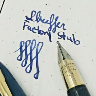 Sheaffer Touchdown Fountain Pen - Blue,  Restored - Rare Stub Nib