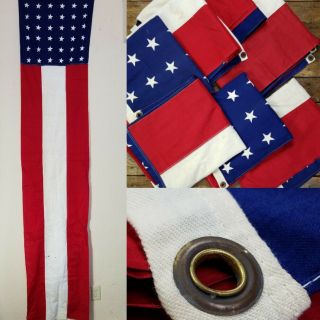 7 Flags Antique Stars & Stripes American Usa Parade Banner 22 " X 9 