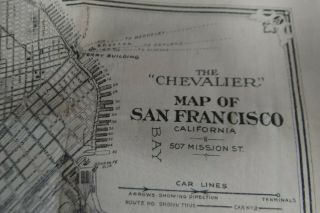 ANTIQUE 1916 CHEVALIER MAP OF SAN FRANCISCO WESTWOOD PARK $35.  00 PER FOOT 2