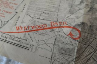 ANTIQUE 1916 CHEVALIER MAP OF SAN FRANCISCO WESTWOOD PARK $35.  00 PER FOOT 6