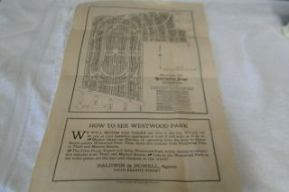 ANTIQUE 1916 CHEVALIER MAP OF SAN FRANCISCO WESTWOOD PARK $35.  00 PER FOOT 7