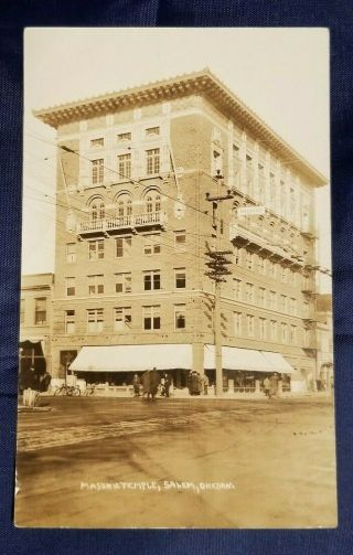 1904 - 18 Vintage Rppc Postcard Salem,  Oregon Masonic Temple