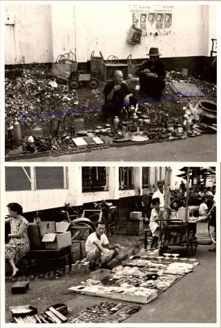 Wwii Singapore Thieves Alley Open Air Market Street Vendors Hucksters Photos