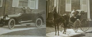 RARE Edwardian Photo Album Huge PHOTOS Art Nouveau Early Studebaker Horse Buggy 4