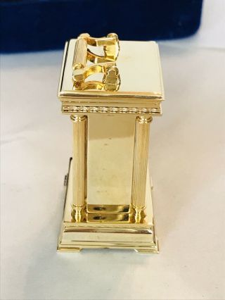 Vintage Linden Miniature Clock Gold Tone 6