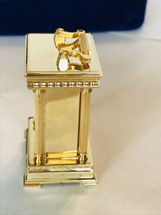 Vintage Linden Miniature Clock Gold Tone 8