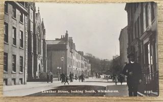 Rare Real Photograph Post Card,  Whitehaven Lowther Street Cumberland C.  1910.
