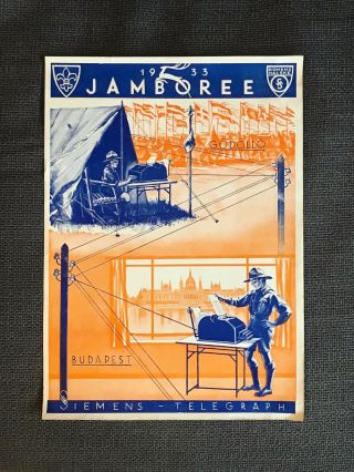 Siemens Telegraph Poster 1933 Boy Scout World Jamboree - Baden Powell Attended