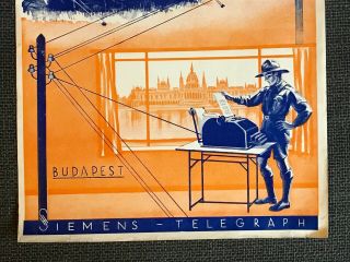 Siemens Telegraph Poster 1933 Boy Scout World Jamboree - BADEN POWELL Attended 3