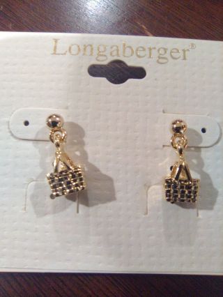 Longaberger Goldtoned Basket Ear Ring