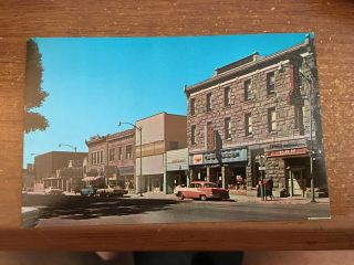Kemmerer,  Wy 1950s Chrome Postcard: Street Scene On 
