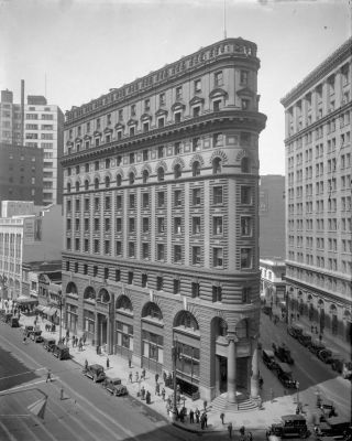 Detailed View: Market & Post Streets - San Francisco 1920 - 8x10 Glass Negative