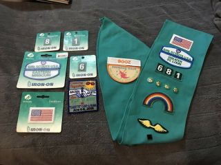 Girl Scouts Usa X - Long Jr Sash & Badges Patches - Stitched On Sash