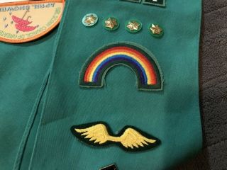 GIRL SCOUTS USA X - LONG JR SASH & BADGES PATCHES - STITCHED ON SASH 5