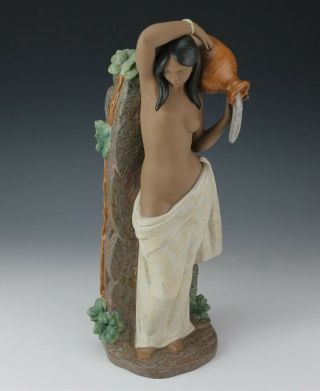 Lladro Spain From The Spring 2396 Nude W Water Jug Gres Porcelain Figurine Uam