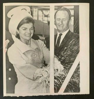 1962 Jacqueline Jackie Kennedy Christens Nuclear Sub Ap Press Photo