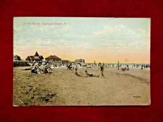 Highland Beach Nj Photo Postcard 1914 Colored Photo On The Sands Scene Rare