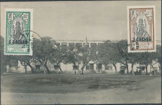 French India Vintage Real Photo Ppc Pondichery Hospital Stamped