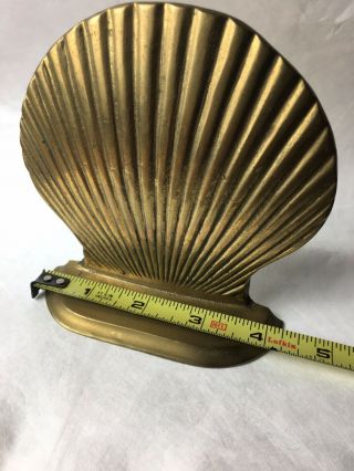 Vintage Price Co Brass Single Bookend Sea Shell Scallop Book End 2