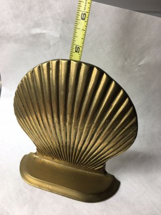 Vintage Price Co Brass Single Bookend Sea Shell Scallop Book End 3