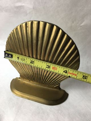 Vintage Price Co Brass Single Bookend Sea Shell Scallop Book End 4