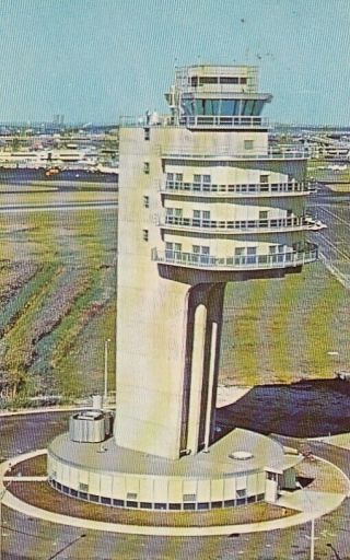 Airport Control Tower Newark Jersey Nj 1972 1970s Vintage Postcard