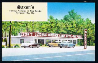 Harpersville Al Alabama Cars Auto Saxon Famous Candies Circa 1950