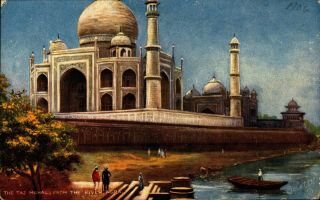 India,  Taj Mahal,  Tuck Wide Wide World Series Agra Vintage Postcard In096477