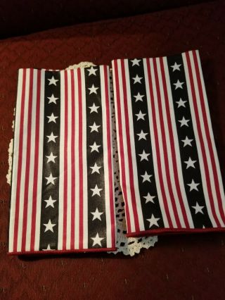 Longaberger All American Stars & Stripes Fabric Napkins Set Of 2 Patriotic
