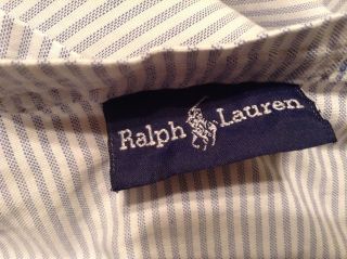 Ralph Lauren Blue Stripe Oxford Sheet King Size Flat
